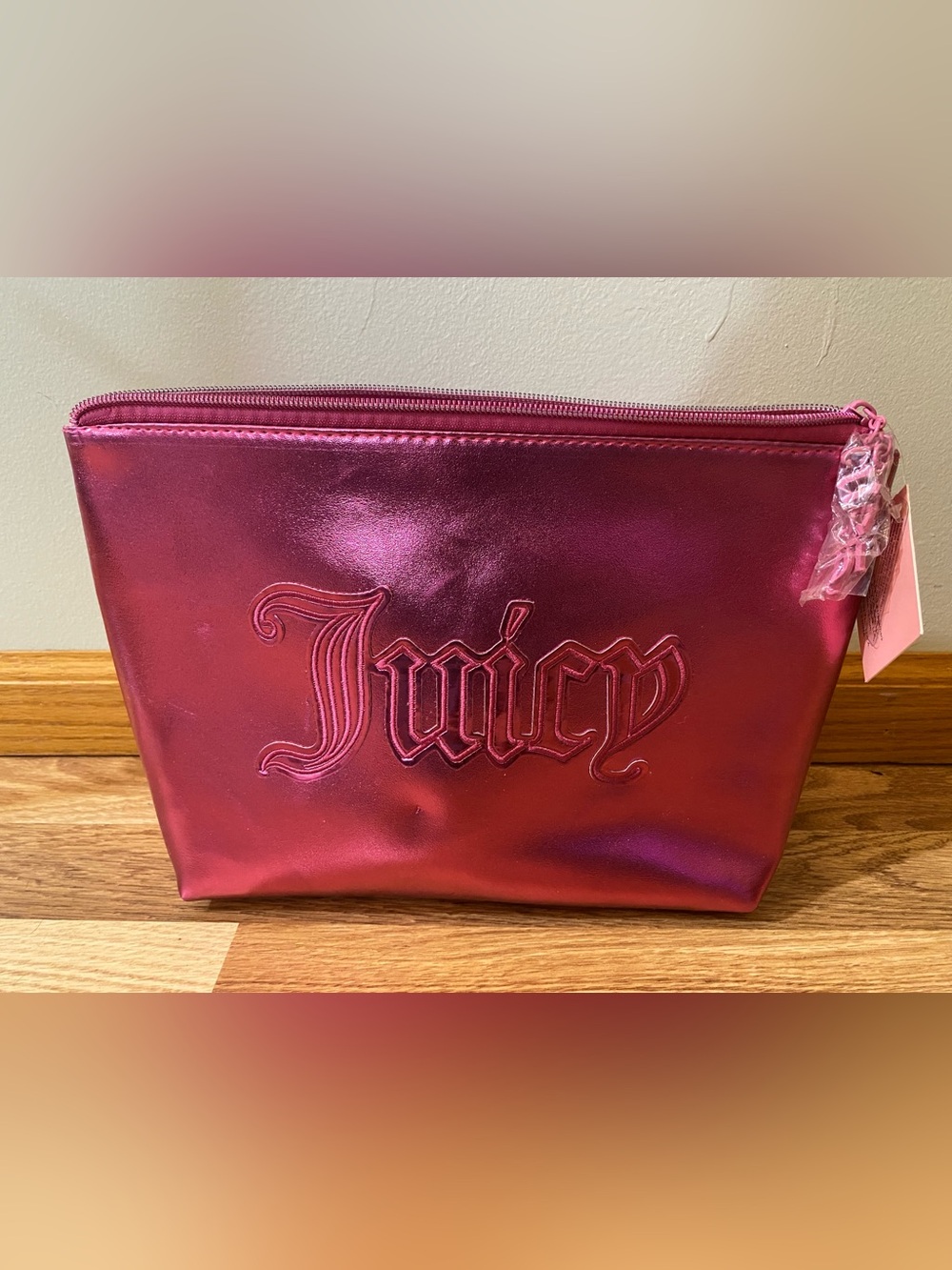 Juicy Couture Metallic Pink Cosmetic Bag